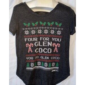 Mean Girls Movie Christmas Shirt  candy cane Dark Gray Short Sleeve Glen Coco Y